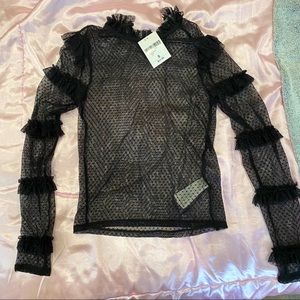 NEW WITH TAGS Black Sheer Blouse
